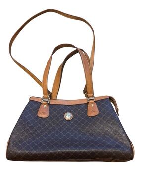 Rioni Italy Designer brown and Tan Satchel leather Handbag like new